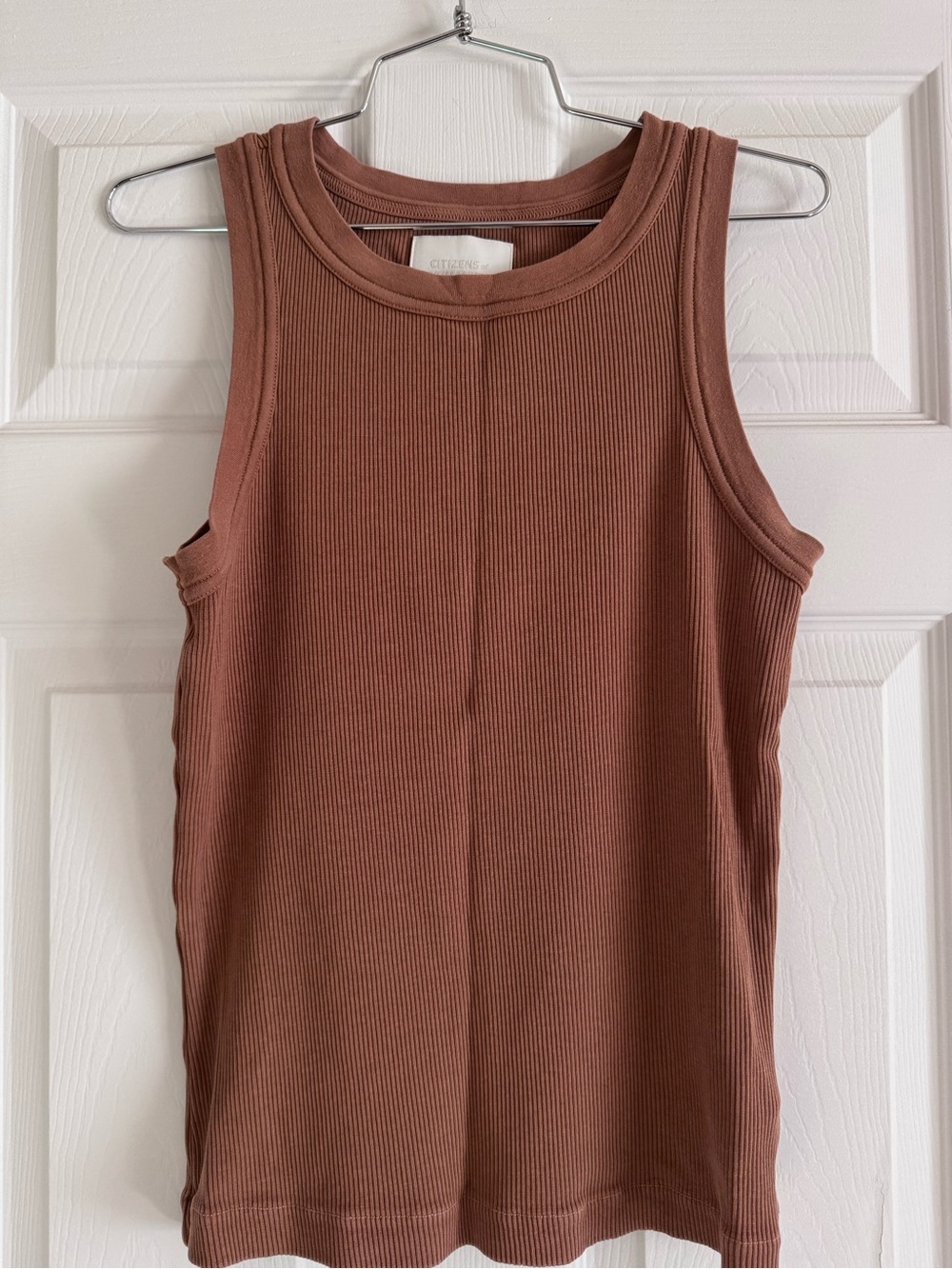 Citizens Of Humanity Isabel Ribbed Sleeveless Tank Top - Brown XL
